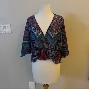 Eight Sixty Anthropologie V neck blouse